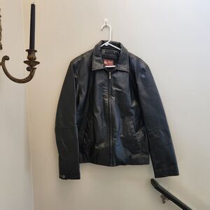 Wilsons Leather Co. Jacket Black Flight Bomber Biker Motorcycle Coat Mens M